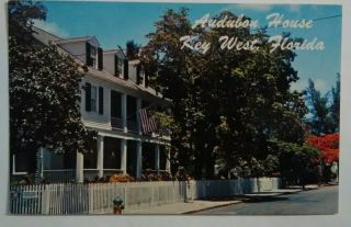 Vintage Florida Postcard Audubon House Key West Fl.  Nine Cent Stamp