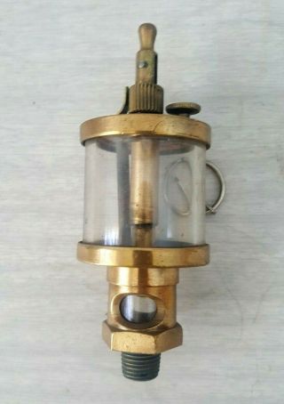 Vintage W.  D.  Allen Mfg.  Co.  Brass Oiler " Republic " 1 - 1/2 " Glass Hit & Miss Engine