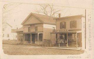 1907 Rppc Post Office Store Main St.  East Worcester Ny Otsego County