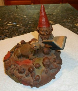 Tom Clark Collectible Gnome With Frog,  " Hanson " 1984 Vintage