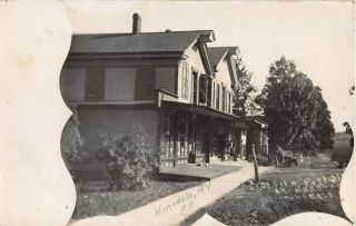 1908 Rppc Post Office Hardware Store Hinsdale Ny Cattaraugus County