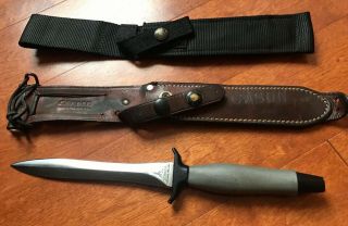 1968 Gerber Mark Ii Knife W/ Leather Sheath And Nylon Eagle Usa Sheath