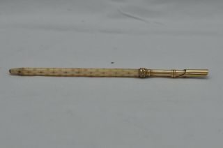 Rare Vintage Solid Gold Unmarked Bramah Style Clip Mechanism Dip Fountain Pen