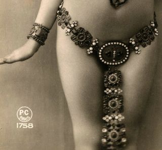 1920s Nude French RPPC Real Photo Postcard Exotic Art Deco Egyptian Costumed Fab 2