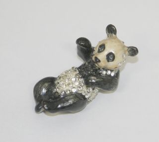 Jay Strongwater Mini Panda Bear Figurine Kimball Retired Swarovski Crystals