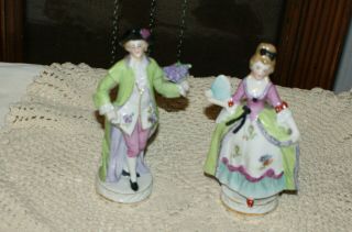 Very Lovely Antique Vintage 5 1/2 " Figurines Of The Man & Woman Courting