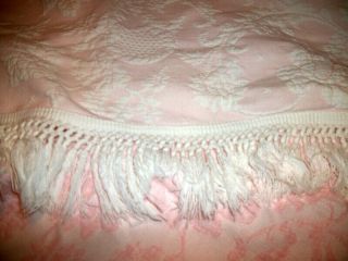 Vintage Pale Pink Bates Queen Elizabeth Dual King Size Matelasse Bedspread 4