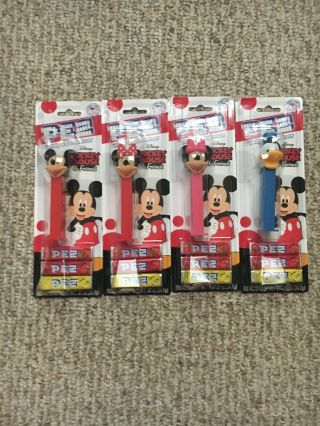 Disney Mickey Mouse & Friends Pez Dispenser & Candy Set Of 4