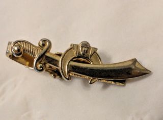 Anson Masonic Scimitar/crescent Royal Arch Tie Clip/pin/tack Shriners Keystone