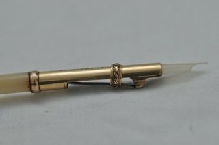 Rare Vintage Gold & Pearl G Riddle London Dip Fountain Pen - Strange Mechanism 6
