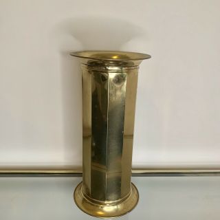 Vintage Lombard Brass Umbrella Stand Cane Holder Floor Vase England Decor