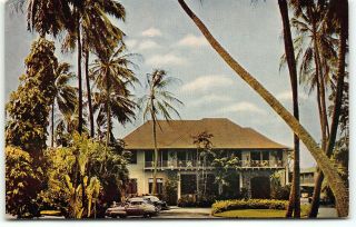 Mike Roberts " Old Waikiki " Territorial Era Halekulani Hotel Postcard - Hawaii