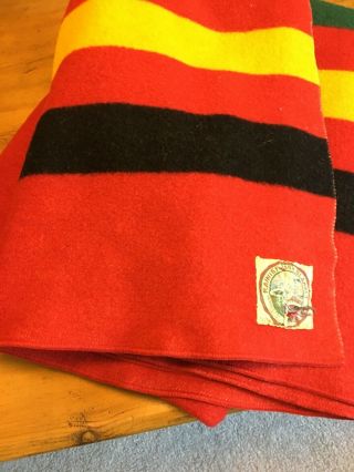 Vintage Wool Pendleton Red With Green Yellow & Black Stripes Rainer Park Blank