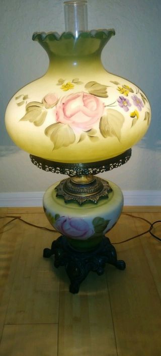 Vintage Hand Painted Electric Gone With The Wind Table Lamp 28”