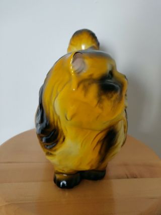 Vintage Chalkware Bank Statue,  Yellow&Black Chubby Persian Cat,  Carnival Prize 4