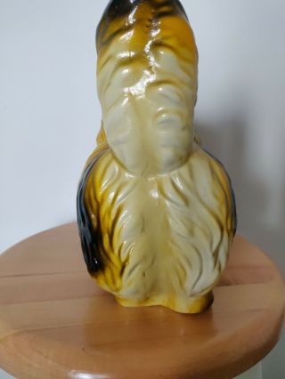 Vintage Chalkware Bank Statue,  Yellow&Black Chubby Persian Cat,  Carnival Prize 8