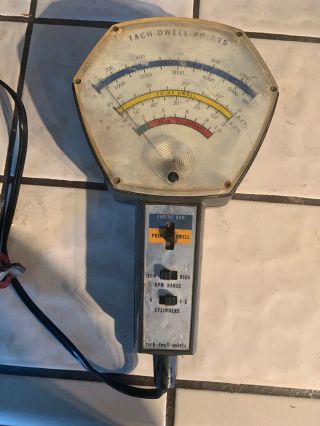 Vintage Kar - Check Tach - Dwell - Points Tester Analog Meter Tool
