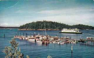 Friday Harbor San Juan Islands Ferry Washington Postcard 1950 