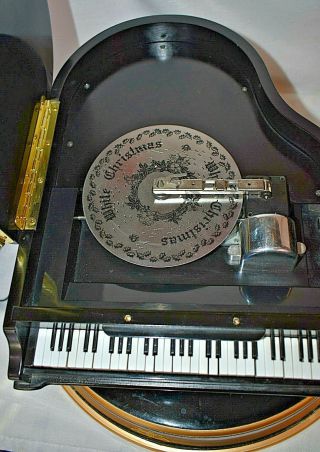 MR CHRISTMAS Symphonique Grand Piano Metal Disc Playing Music Box w/ 10 Discs 6