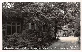 D44/ Chattanooga Tennessee Tn Postcard Real Photo Rppc C50s Chanticleer Lodge