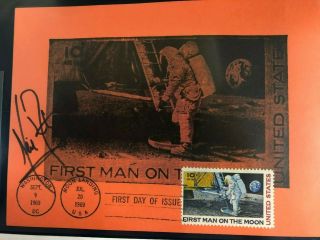 First Man On The Moon Fdc Autographed By Astronaut Neil Armstrong.  Sept.  9,  1969