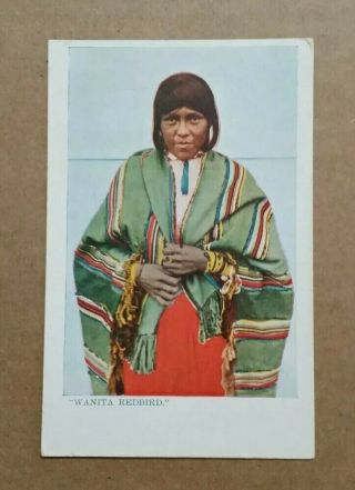 Wanita Redbird,  American Indian Postcard,  1900 
