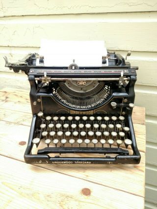 Antique Underwood No.  5 Standard Typewriter 1923 Serial Number 1654593 - 5