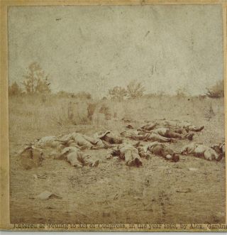 1863 Civil War Stereoview Photo Dead Confederate Soldiers At Gettysburg Battle
