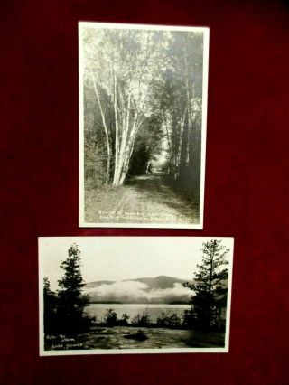 Lake George Ny Real Photo Postcards Lake After Storm & Basin Bay Cotton Point