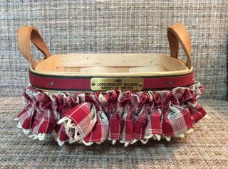 Longaberger Holiday Basket Of Thanks 1993 With Decorative Skirt