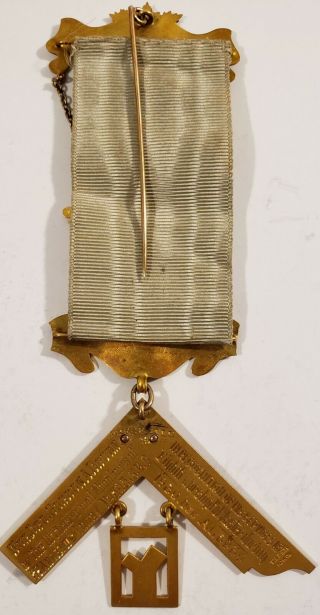 Vintage 1930 Masonic Ribbon Medal Pin 10k Gold 24 grams St,  Andrew ' s Lodge DEAL 2