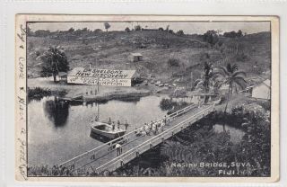 Vintage Postcard Dr Sheldons Discovery Nasimu Bridge Suva Fiji 1900s