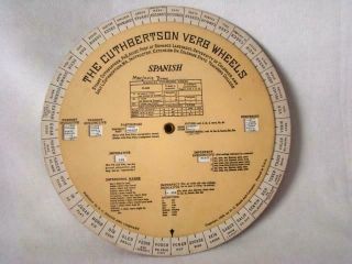 1933 The Cuthbertson Verb Wheels Spanish Language Reference Tool,  By D.  C.  Heath
