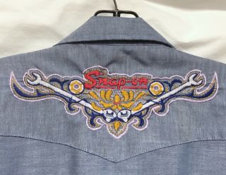 Rare Vintage Snap On Tools Shirt Western Mens 16 - L - 16 1/2 (large) Long Sleeve