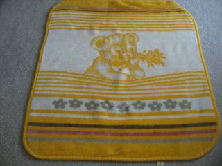 San Marcos Blanket Teddy Bear For Baby,  43 X 50 In Yellow And White With Tag