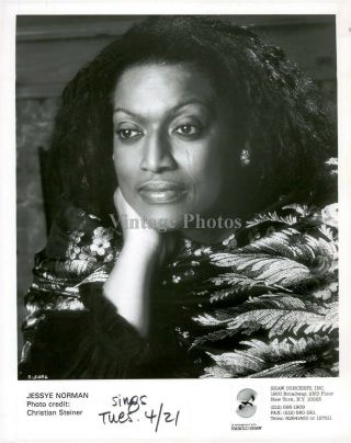1992 Press Photo Musician Jessye Norman American Opera Singer Soprano 8x10