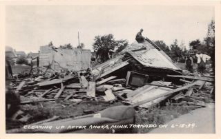 D96/ Anoka Minnesota Mn Real Photo Rppc Postcard C1930s Tornado Disaster Homes 2