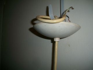 Vintage Mid Century Modern Swag Hanging White Glass Globe Lamp 8 inch diameter 2