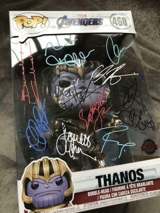 FULL Cast Signed (x27) 10 - Inch Funko POP (Thanos,  Avengers Endgame) 460 12