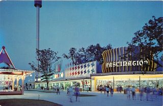 Cedar Point Sandusky Ohio 1960s Postcard Amusement Park Games Building Funway