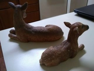 Set of 2 Vintage Homco Deer Fawn Figurine ' s Home Interiors Decorative 4