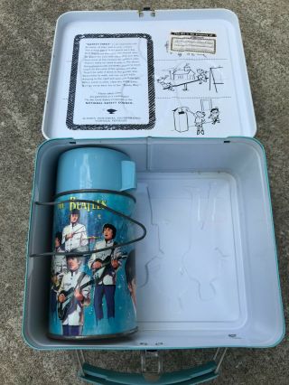 Vintage 1965 Beatles Lunch Box Lunchbox and Thermos 4