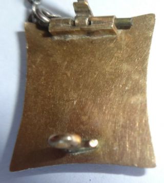 Delta Tau Delta Badge - 10k Gold Enamel Vintage Fraternity Pin w/ chain 4