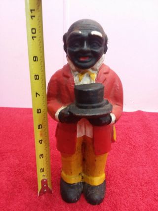 Huge 10 3/4 " Tall.  Rare Vintage Cast Iron Bank Uncle Mose