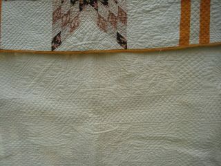 Vintage hand made Mariners Compass quilt beautifully quilted by hand 5