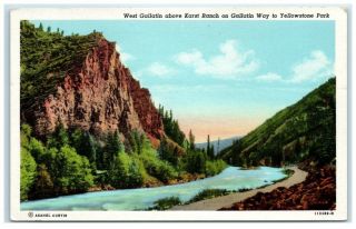 Mid - 1900s West Gallatin Above Karst Ranch On Gallatin Way,  Wy Postcard
