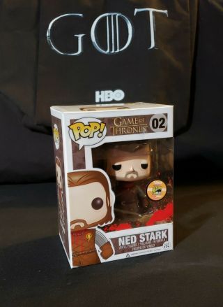 Game Of Thrones Funko Pop Ned Stark 02 (headless) Sdcc 2013 Exclusive W/ Case
