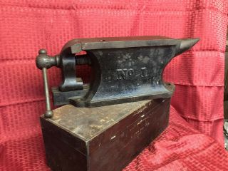 Charles Parker No.  1 Bench Anvil Vise 1877 Antique Vintage Rare Blacksmith Vice