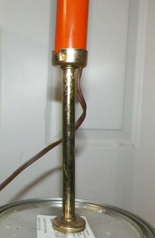 Vintage Mid Century Modern Retro Tension Pole Floor Lamp Orange Metal Cones 2