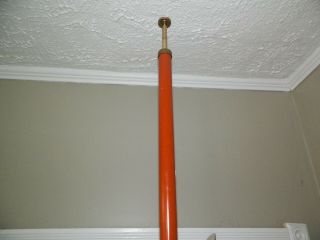 Vintage Mid Century Modern Retro Tension Pole Floor Lamp Orange Metal Cones 7